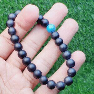 Matte Onyx aTurquoise Beaded Relationship Bracelet for Men/Women, BS41065
